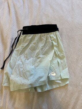 BANDITRUNNING / NEW  Mint Green Athletic Skort with Black Waistband